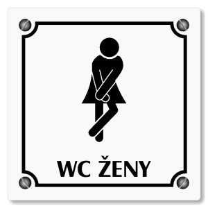 WC ženy, 80x80mm, bílá, Kansas